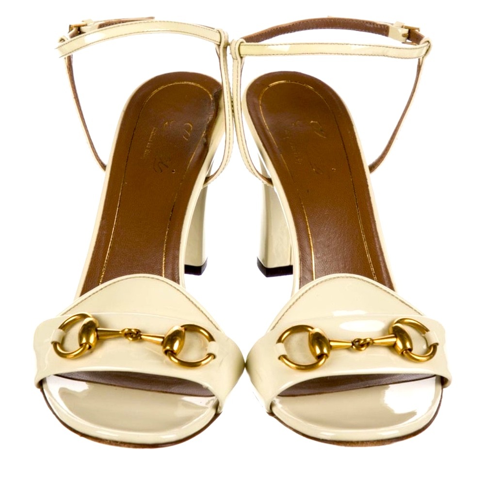 Gucci Cream and Gold Sandals